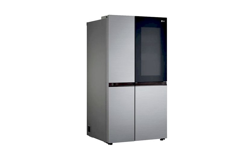 Refrigerador inverter InstaView Door in Door sin dispensador para negra 789 L silver LG, vista en ángulo tres cuartos
