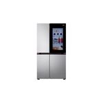 Refrigerador inverter InstaView Door in Door sin dispensador negra 789 L silver LG, vista frontal con puerta abierta
