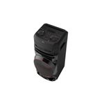 Parlante vertical Bluetooth Xboom 300 W RNC5 LG, vista superior inclinada del panel de control y botones