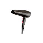 Secadora de cabello Pro Ceramic 2 velocidades Remington, vista lateral en color negro con interruptores rosados