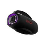 Bocina Bluetooth Xboom Go XG8T 60 W LG, vista lateral en color negro con logo Xboom en rojo y círculo iluminado en morado