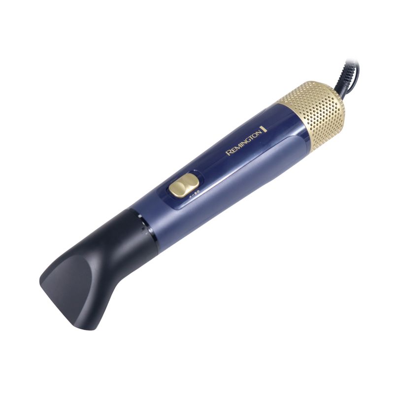 Cepillo de cabello Sapphire Luxe Remington, base del mango en color azul y negro con rejilla dorada