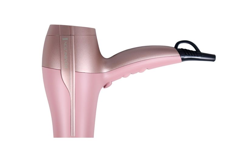 Secadora de cabello Coconut Smooth Remington, vista lateral del equipo en color rosado