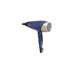 Secadora de cabello Sapphire Luxe Remington azul marino, vista lateral del cuerpo y boquilla con detalle en dorado