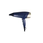 Secadora de cabello Sapphire Luxe Remington, vista lateral del equipo en color azul marino con detalle dorado