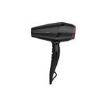 Secadora de cabello Supercare Pro con turmalina Remington, vista lateral del equipo en color negro con detalle púrpura