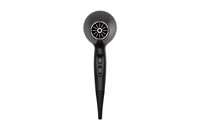 Secadora de cabello Supercare Pro con turmalina Remington, vista posterior del equipo en color negro con rejilla rosa