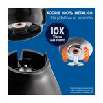 Licuadora vaso vidrio 1.5 l 800 W 2 vel negra Oster, gráfico detallado del acople metálico con texto informativo