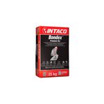 Bondex Premium Intaco Oro blanco de 25 kg Sinsa, saco cerrado con diseño en rojo, negro y blanco