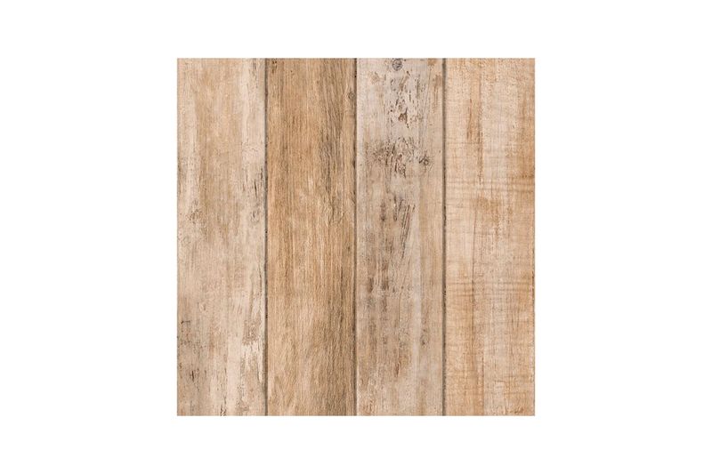 Baldosa 62x62 Laminum Mix Plus madera satinado Cecafi, vista frontal de la pieza con textura de tablones de madera