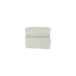 Toalla de mano tejido ladrillo blanco 16x26 Safdie, doblada mostrando la textura del tejido y líneas decorativas