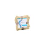 Juego de toallas de cara 12x12 12 piezas Safdie, paquete de toallas color beige con etiqueta frontal blanca y azul