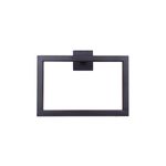 Toallero de aro acero inoxidable negro mate Bishop Canarm, vista frontal del accesorio rectangular