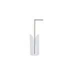 Organizador para papel higiénico blanco metálico 5five Simply Smart, vista frontal del soporte con brazo cromado