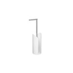 Organizador para papel higiénico blanco metálico 5five Simply Smart, vista frontal del soporte cilíndrico con brazo cromado