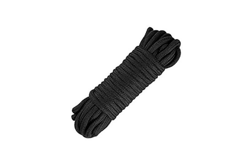 Soga de carga ajustable de 6 pies y 300 lbs Keeper, enrollada en color negro sobre fondo blanco