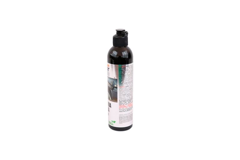 Cera pulidora para autos Klear Sur de 240 ml líquido Sur, vista posterior del envase con instrucciones y etiquetas
