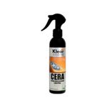 Cera abrillantadora para autos Klear Sur de 240 ml líquido, botella negra con atomizador y etiqueta blanca y naranja