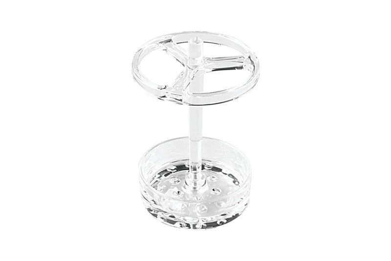 Portacepillo de dientes acrílico Eva Interdesign, organizador transparente con base circular y soporte superior