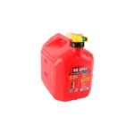 Bidón plástico para gasolina Push Control 5 gal No-Spill, color rojo con boquilla amarilla y etiqueta informativa