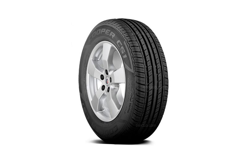 Llanta 185/60R15 84T Cooper CS1, vista frontal sobre rin plateado resaltando el dibujo de la banda de rodadura