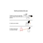 Extintor de emergencia desechable 300 g tipo ABC Truper, gráfico con instrucciones de uso y pasos ilustrados
