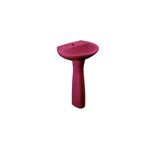 Lavamano Ecoline de colgar rojo vino completo Corona, vista frontal del lavamanos con pedestal en color rojo vino