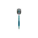 Porta cepillo dientes de succión Sttelli, soporte gris transparente con un cepillo de dientes azul colocado