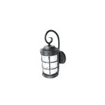 Luminaria de pared exterior bronce E27 1 luz 26 W clásico Terme Tecnolite, vista lateral del farol con vidrio texturizado