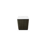 Mueble Britania Oak 25 x 32.75 x 18.12 Everhill con lavamanos, vista frontal del mueble con lavabo blanco integrado