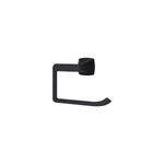 Toallero de aro negro mate Venturi Pfister, vista lateral del accesorio metálico sobre fondo blanco