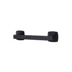 Porta rollo negro mate Venturi Pfister, vista frontal del accesorio metálico sobre fondo blanco