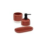 Accesorios para baño 3 piezas café 5five Simply Smart, set con dispensador de jabón, porta cepillos y jabonera
