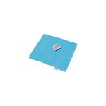 Toalla de mano pool azul 219 antimicrobial Hilasal, doblada con etiqueta blanca y azul sobre fondo blanco
