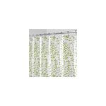 Cortina de baño botanical EVA/PEVA 72x72 pulgadas Interdesign, instalada en barra metálica con ganchos y estampado floral