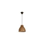 Lámpara de techo chocolate 1 luz E27 25 W Ikelite, vista frontal de la campana suspendida con cable negro