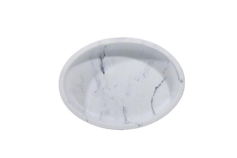 Jabonera blanco/gris diseño mármol Sinsa, vista cenital del interior del recipiente