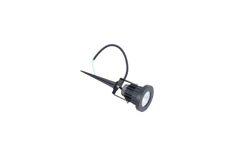 Luminaria de estaca exterior negro 5 W 350 Lm 3000 K 24° IP67 Ledvance, vista lateral con cable de conexión negro