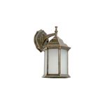 Lámpara exterior de pared negro farol 1 luz E27 100 W Ikelite, vista frontal del farol con vidrio esmerilado blanco