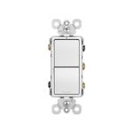 Interruptor de 3 vías Radiant Bticino de 15 Amp y 125 VAC blanco Pyest Artepal, vista frontal del dispositivo