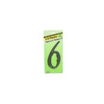 Número 6 de 4 pulgadas plástico Hy-Ko, empaque con cartón verde y amarillo que indica 3-D Plastic