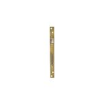Cerradura de empotrar con manecilla y placa Amig Sinsa, contrafrontal metálico dorado con ranuras y orificios de fijación