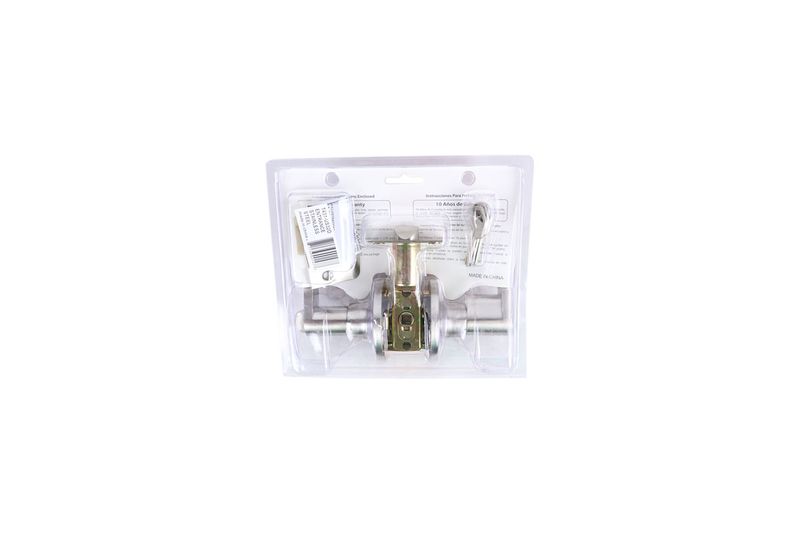 Cerradura manecilla entrada acero inoxidable T-Locks, kit completo dentro de su empaque plástico transparente con llaves