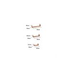 Set repisa de madera oak 3 piezas 5five, gráfico con las dimensiones de largo, alto y profundidad de cada repisa