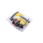 Cerradura manecilla entrada redonda Dover negro Yale, producto en empaque plástico transparente con inserto amarillo