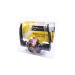 Cerradura manecilla entrada redonda Dover negro Yale, empaque plástico transparente con inserto amarillo y negro