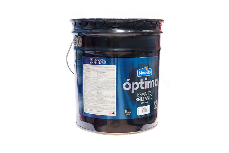 Base aceite brillante óptima modelo pastel cubeta Modelo, vista posterior de la cubeta con instrucciones y precauciones