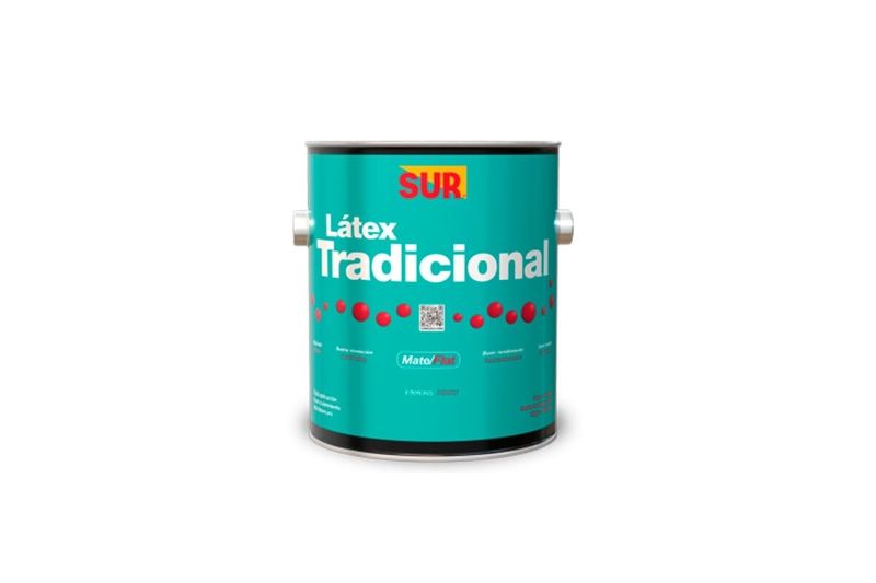 Base látex tradicional Sur pastel mate intermedia Sur, envase metálico cilíndrico con etiqueta color turquesa