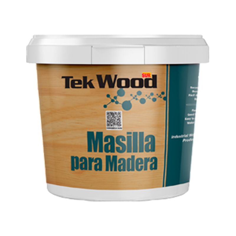 Masilla para madera Sur de 4 onzas caoba oscuro mate estándar, envase plástico blanco con etiqueta Tek Wood
