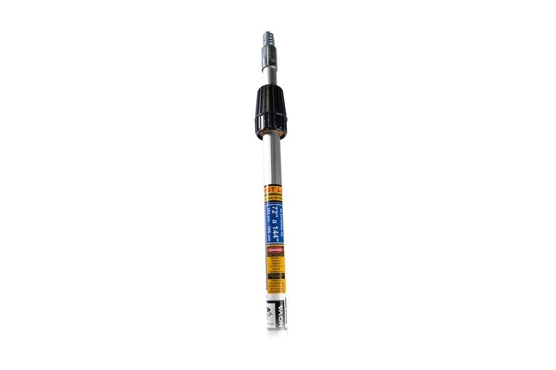 Extensión para rodillo telescópica semi profesional Nova de aluminio de 72 x 144 pulgadas, detalle del mango y ajuste